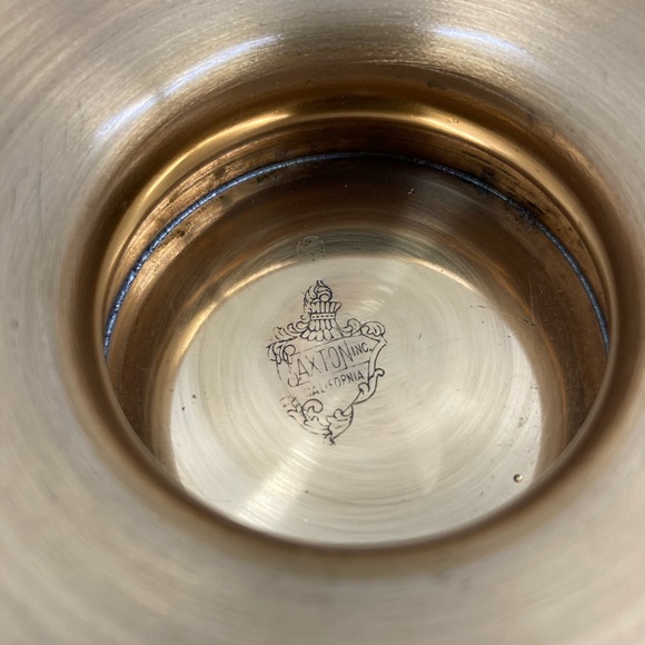 Bronze and Glass Mid Century Modern Split Bowl (2 pieces) by Saxton Inc - Picture 4 of 4